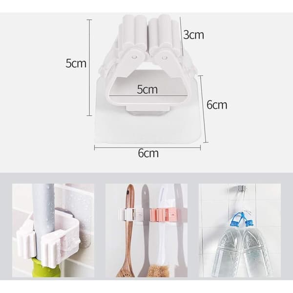 4 selvklebende moppholdere for hunder uten boring