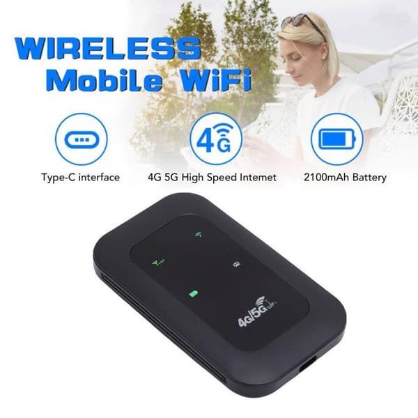 4G/5G WiFi Hotspot stöder 10 anslutna enheter. LTE mobil router för datorkort.