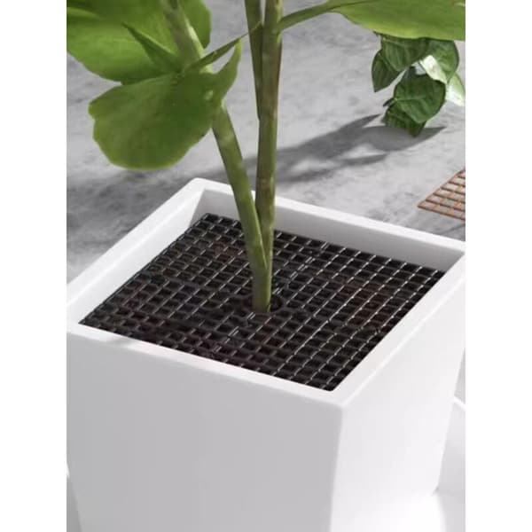 Sæt med 4 30 cm urtepotter med central udskæring til planter (sort)