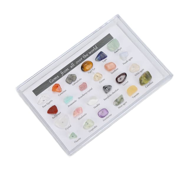 24 sorters Kristall Ädelstenar Chakra Sten Healing Kristall Sten Kit med Låda för Samlare