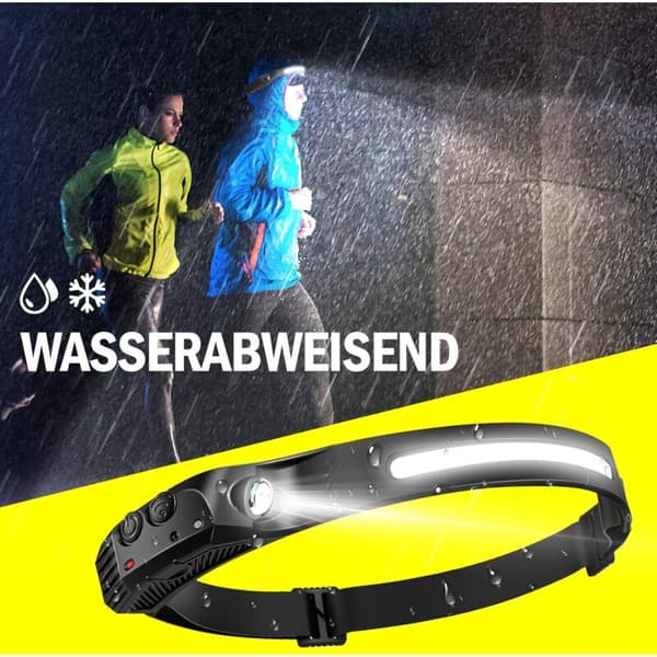 2-pakning LED-hodelykter. COB+XPE LED-hodelykter i 5 modeller. LED-hodelykt med sensor. Vanntette, USB-oppladbare LED-hodelykter. AIMOONSA LED-hodelykt