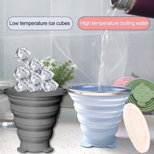 200 ml foldbare silikonekopper, foldbar rejsekop, let rejsekop, foldbare silikonekopper, kaffekop