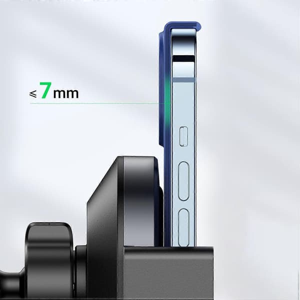 Qi 15W trådløs biloplader + telefonholder til ventilationsrist, sort