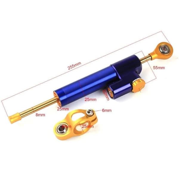 Styretøjsdæmper. Universal styretøjsdæmper stabilisator. Universal aluminiumslegering styretøjsdæmper stabilisator til de fleste motorcykler (rød og sort)