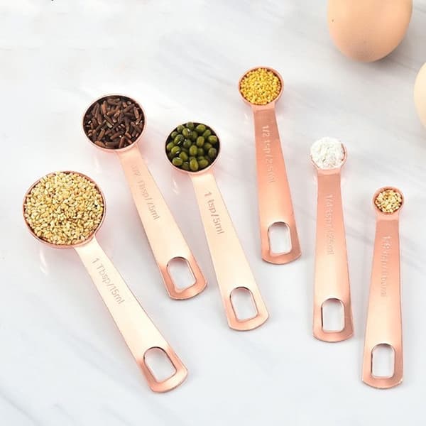 Measuring Spoons Set with 6 Stainless Steel Measuring Spoons for Kitchen