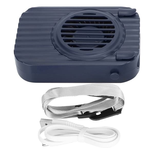 Mini Creative USB Portable Hands-Free Lazy Hanging Neck Fan with 3 Speeds (Blue)
