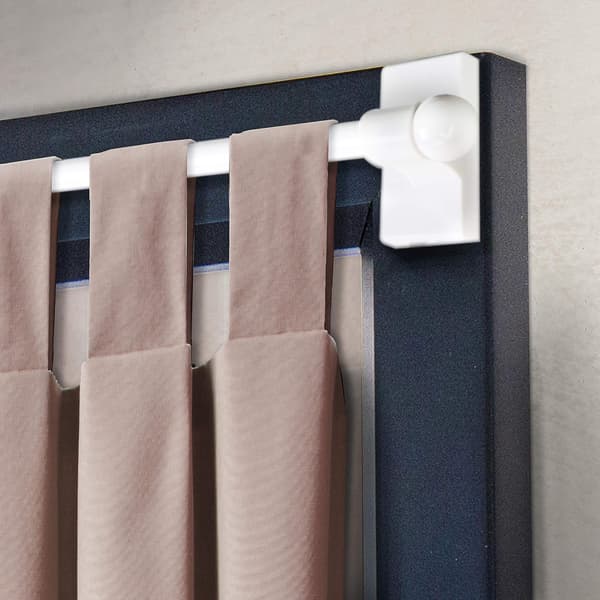 Desyne Magnetic Curtain Rod - Extendable 71-122 cm, White, Adjustable Window Rod White