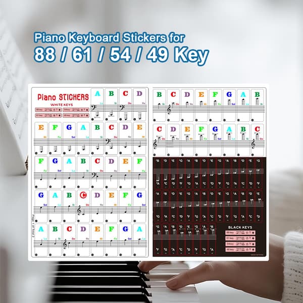 Labels stickers for piano keyboard 88/61/54/49 keys