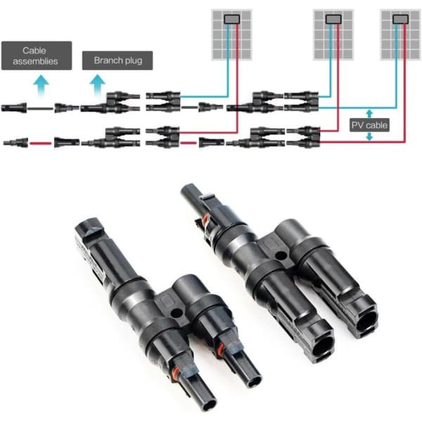 Grenkoblinger, Y-koblingspar MMF + FFM for parallellkobling mellom solcellepaneler
