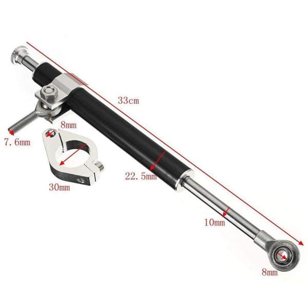 Justerbar styredæmper. Motorcykelstabilisator. Modificeret titanium støddæmper. Titanium lang stang styrstabilisator