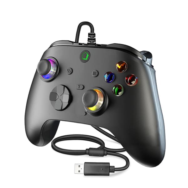 2025 Seneste Model Kablet Spilcontroller til X-BOX-1/One og PC, Understøtter RGB LED, Turbo, Programmerbar Knap, 3,5 mm Stik, Vibration, USB Ga