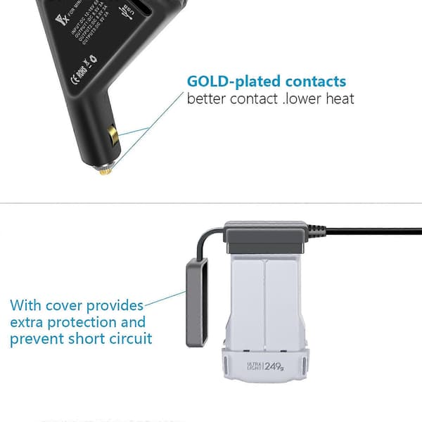 Drone 3-i-1 Batterioplader Til Dji Mini 3 Pro Hurtig Opladning Usb Dobbelt Biloplader Adapter Til Dji Rc Controller Tilbehør