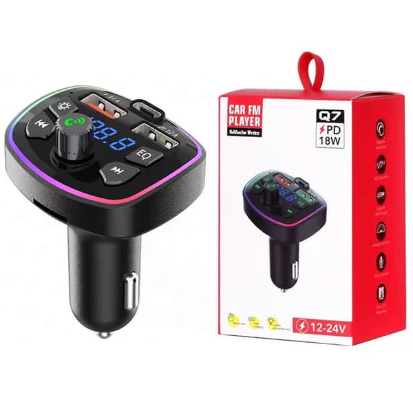 Biltransmitter Billader Bluetooth-kompatibel Fm Dobbel USB-port PD-lading