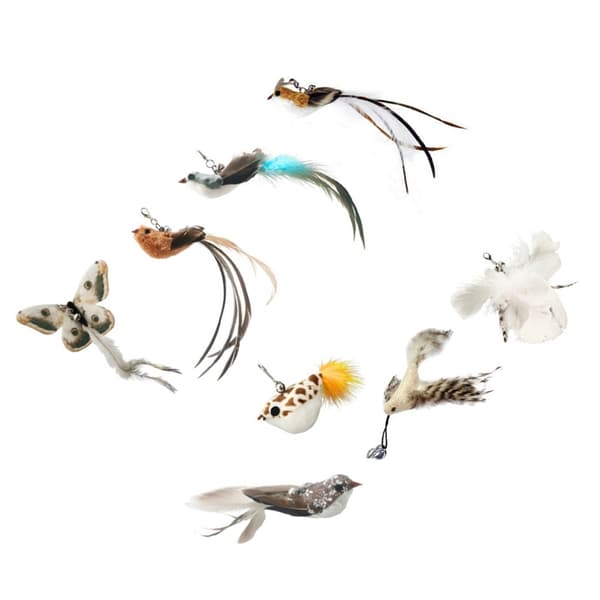 Cat Toy Replacement Heads - 8 Pcs Feather Refill Set for Interactive Play
