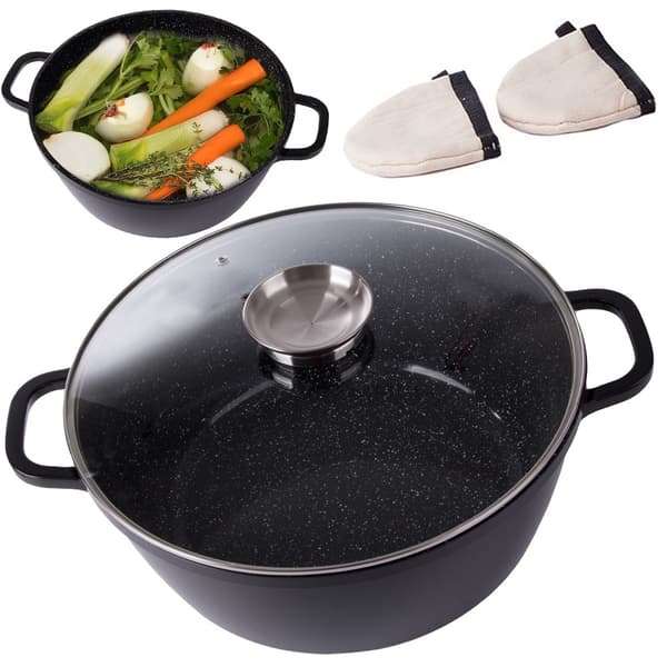 13L Gryta med lock - Non-stick beläggning - Induktionshäll