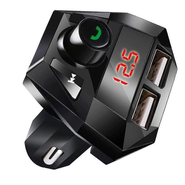 Bil MP3-spiller Bluetooth FM-sender Håndsfritt bilsett Audio MP3-modulator Display 5V 2.1A USB Billader biltilbehør