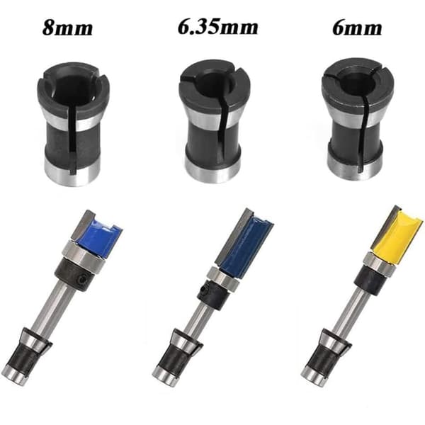 3 stk. spændepatronadapter sæt 6mm/6.35mm/8mm spændepatronhoved til boremaskiner spændepatron fræsemaskine tilbehør