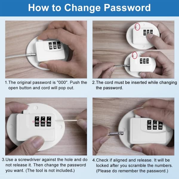 Self-adhesive Combination Lock for Refrigerator, Oval Password Lock, Standard Size (2-pack), compatible with Refrigerator White