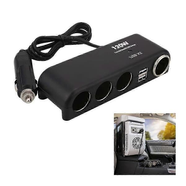 120W 12V/24V Bil Cigarettænder Splitter Oplader Multifunktionel Biloplader