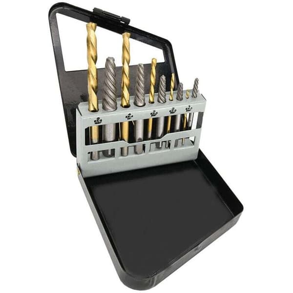 10 Left-Handed Cobalt Screw Extractor Drill Bit Set - Durable Compatible with Various Brands