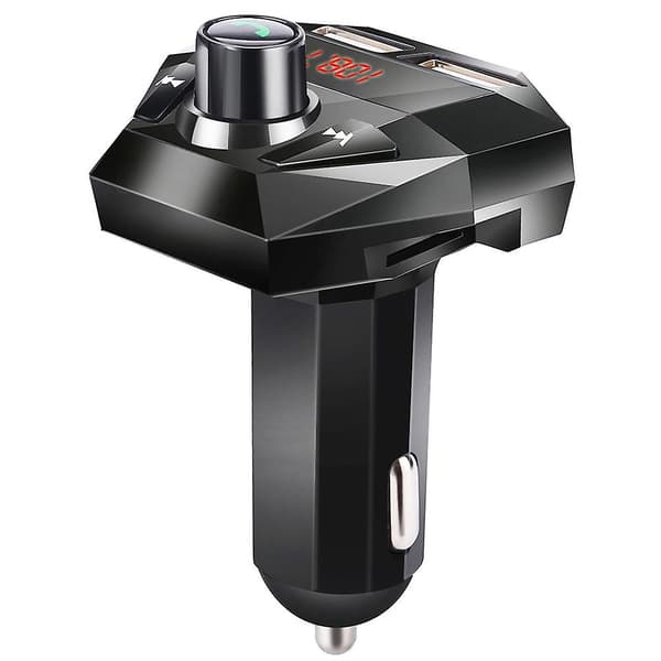 Håndsfrit trådløs Bluetooth FM-sender LCD MP3-afspiller USB-oplader 2-ports biloplader