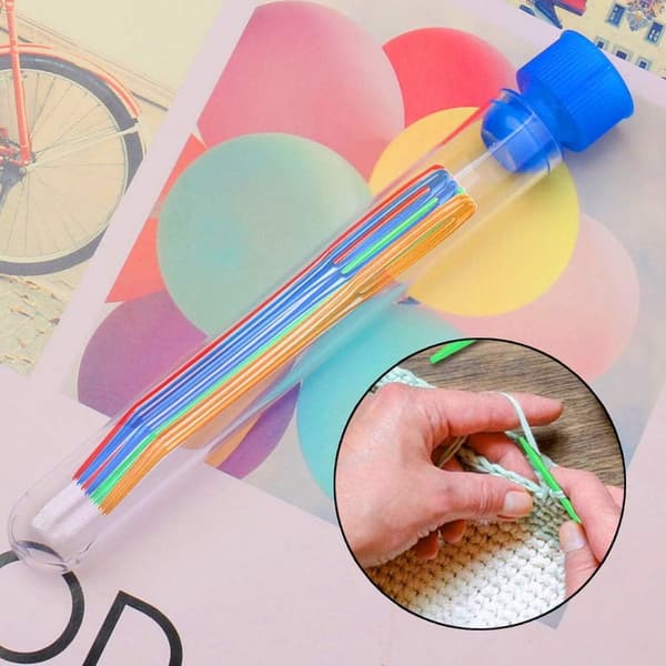 8-pack aluminium tapestry needles, large blunt yarn needles jumbo bent darning needles for knitting crocheting in box