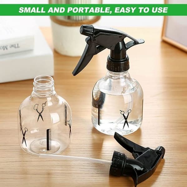 Sett med 2 tomme plastsprayflasker for hår, påfyllbare, med avtrekker, for hårstyling, reise, planter, 250 ml