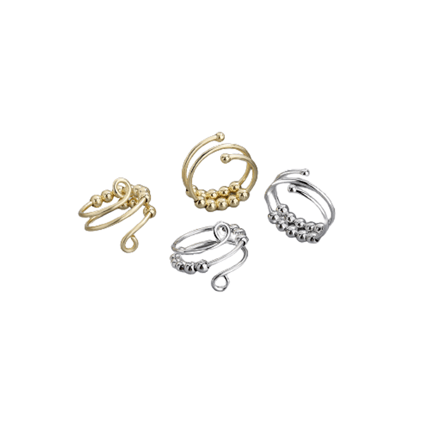 Adjustable Anti-Stress Copper Ring, 4-pack