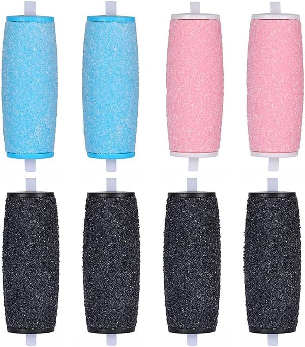 8-pack extra grova ersättningsrullar för Scholl Velvet Smooth Roller Heads elektriska rivjärn