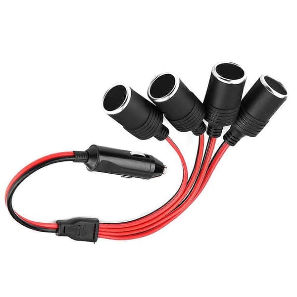 Høy Effekt 4-veis Billader Sigarettenner Plugg Sokkel Splitter Adapter