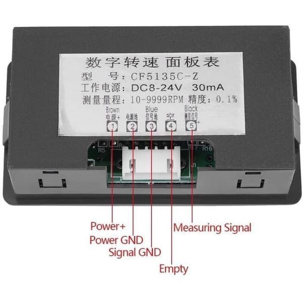 4-LED digital turteller for alle digitale instrumenter Rød/Blå Universal LED turteller Turteller + Hall-effekt nærhetssensor NPN-sensor (rød)