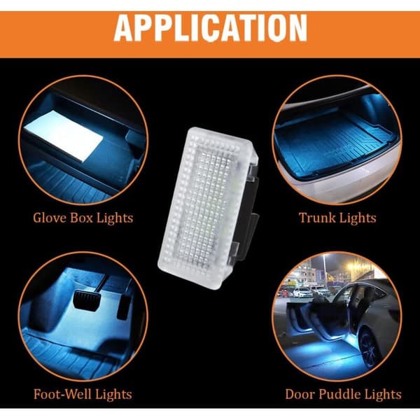Interiør LED-pære for Tesla Model 3/Y/S/X Overdimensjonert Erstatningsbelysning for Bagasjerom Frunk (4 STK) (Blå)