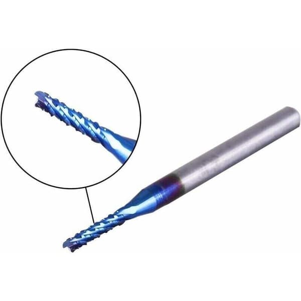 CNC fræser 10 stk. Nano Blue Coat. 0,8-3 mm. 1/8\" skaft