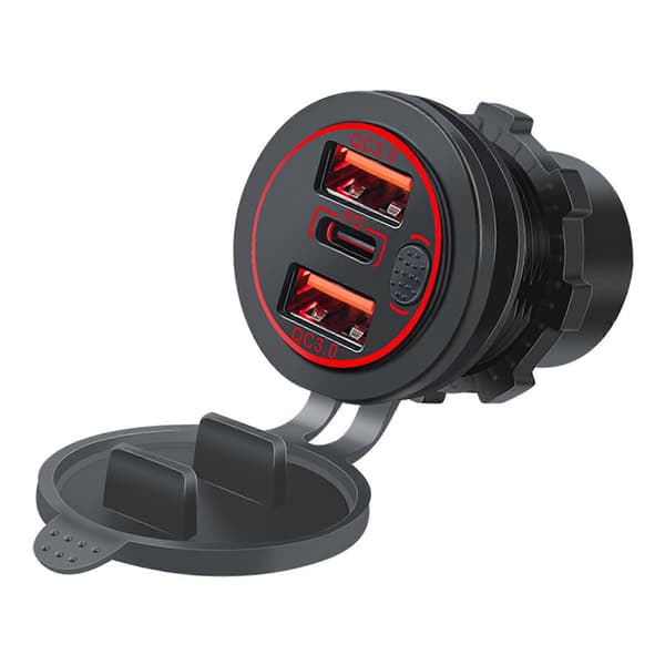 USB Billaddare Quick Charge 3.0 PD Typ C 12V-24V Snabb USB Billaddare