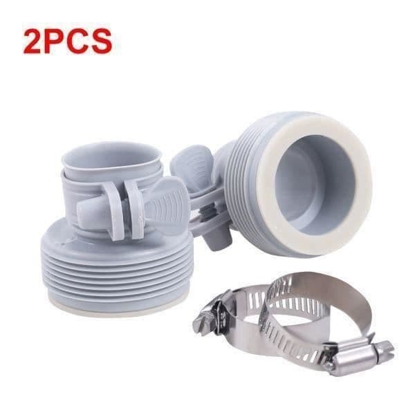 2-pack B-adapter för Intex-pool - ansluter pooler, slangadapter för pooltillbehör 3,8 cm till 3,8 cm