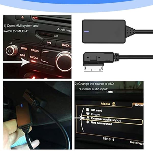 Bluetooth AMI MMI-adapter til Audi Q5/A5/A7/R7/S5/Q7/A6L - MMI 3G - Bluetooth 5.0 - Plug & Play