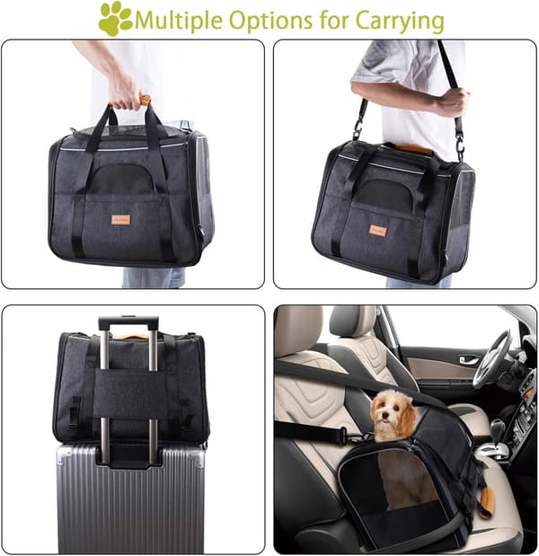 Breathable and Foldable Cat Carrier with Plush Mattress (max 7 kg, 44 * 31 * 34 cm)