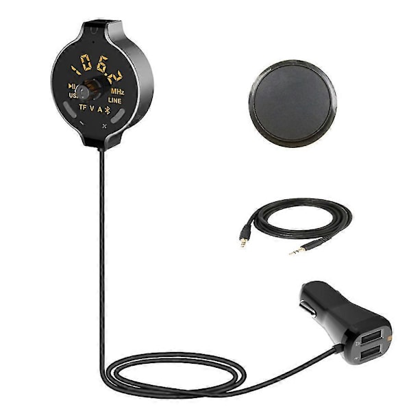Bluetooth bilsett, Bluetooth-mottaker, Bluetooth 4.2 håndfri lydadapter Dobbel USB 5V 2.1A billader)