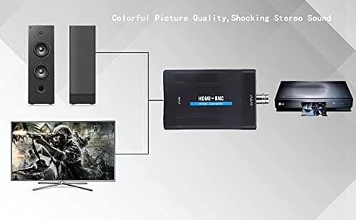 HDMI til BNC Adapter, Komposit HDMI til BNC Videoadapter og 3,5 mm 480i 576i Lydsignal Konverter Support NTSC/PAL, Miljøvenlig HDMI BNC Konverter