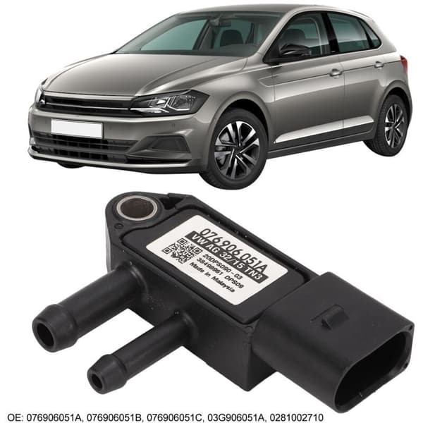 Diesel DPF differentialtryksensor 3-polet stik 076906051A erstatning for A3 A4 A6 S4 S6