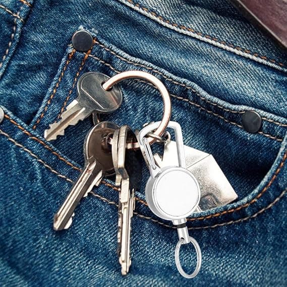 1 Piece Retractable Keychain Metal 2.5cm x 60cm Retractable