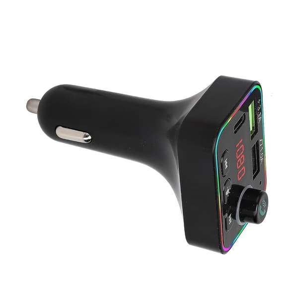 F4 Bluetooth FM-sender Multifunksjonell Bil MP3-spiller Billader med Fargerikt LED-lys