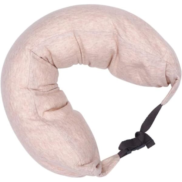 Myk U-formet pute for reise- og kontorbruk, beige.