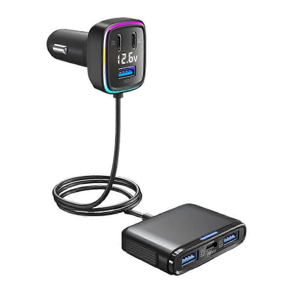 6 USB-Portars Supersnabb Billaddaradapter för IPhone Samsung Android-Adaptrar