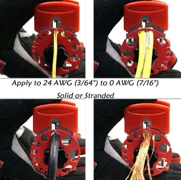 Quick Strip Justerbar Manuel Wire Stripper - Rød, 1 stk