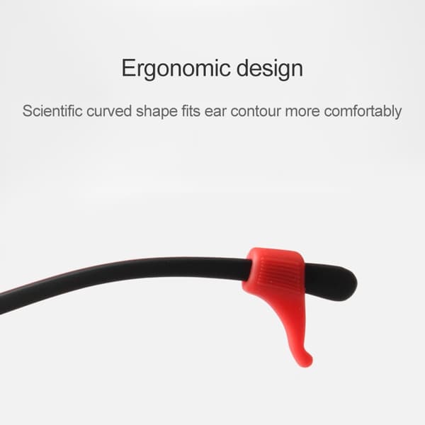 Silicone Shark Tooth for Glasses - 1 Pair, Black, Fits up to