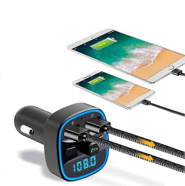 Bluetooth FM-sändare med dubbla USB-portar billaddare