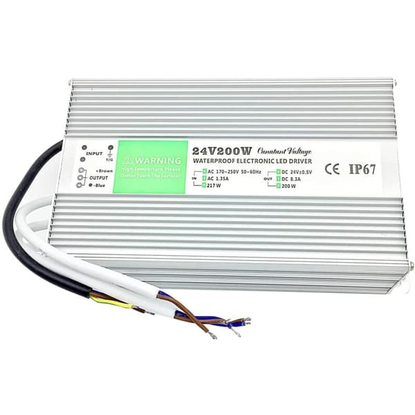 IP67 24V 200W Vanntett Koblingsstrømforsyning Regulert Transformator Kortslutnings- og Overstrømsbeskyttelse DC24V 200W AC DC