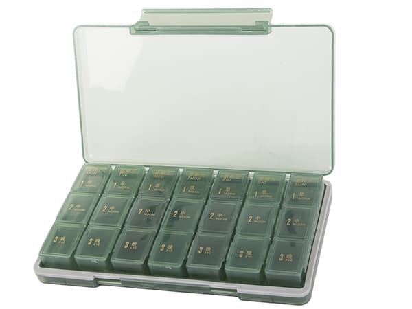 Weekly Pill Organizer - Pill Box with Daily Compartments