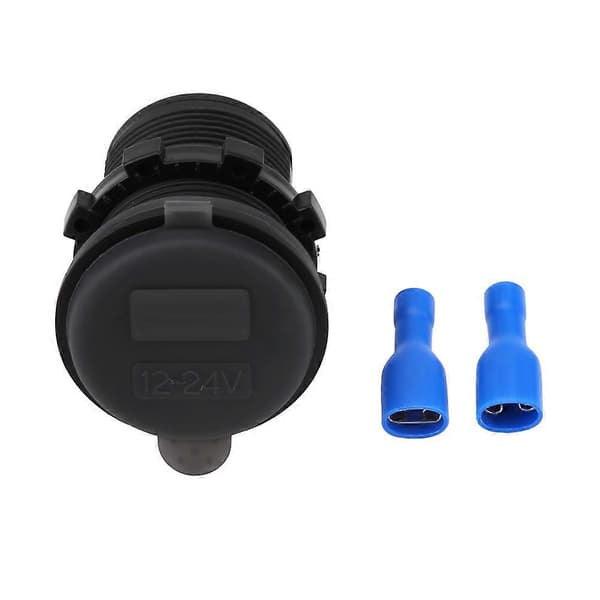 12/24V 2.1A Bil USB Oplader Adapter Strømstik Voltmeter til RV Motorcykel Båd Blåt Lys E2U~02